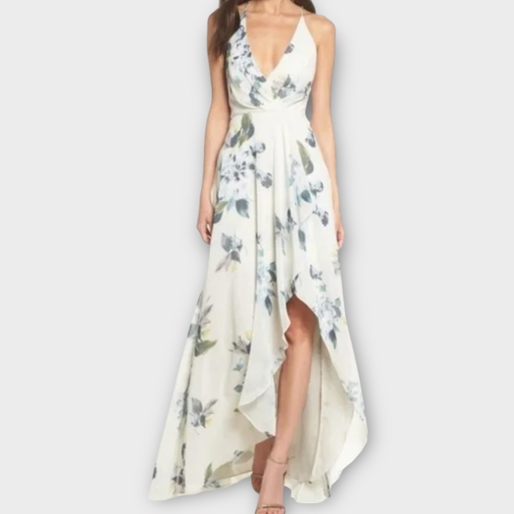 Jenny Yoo Collection Womens Dress Size 14 Floral Halter Maxi Feminine Dainty NWT
